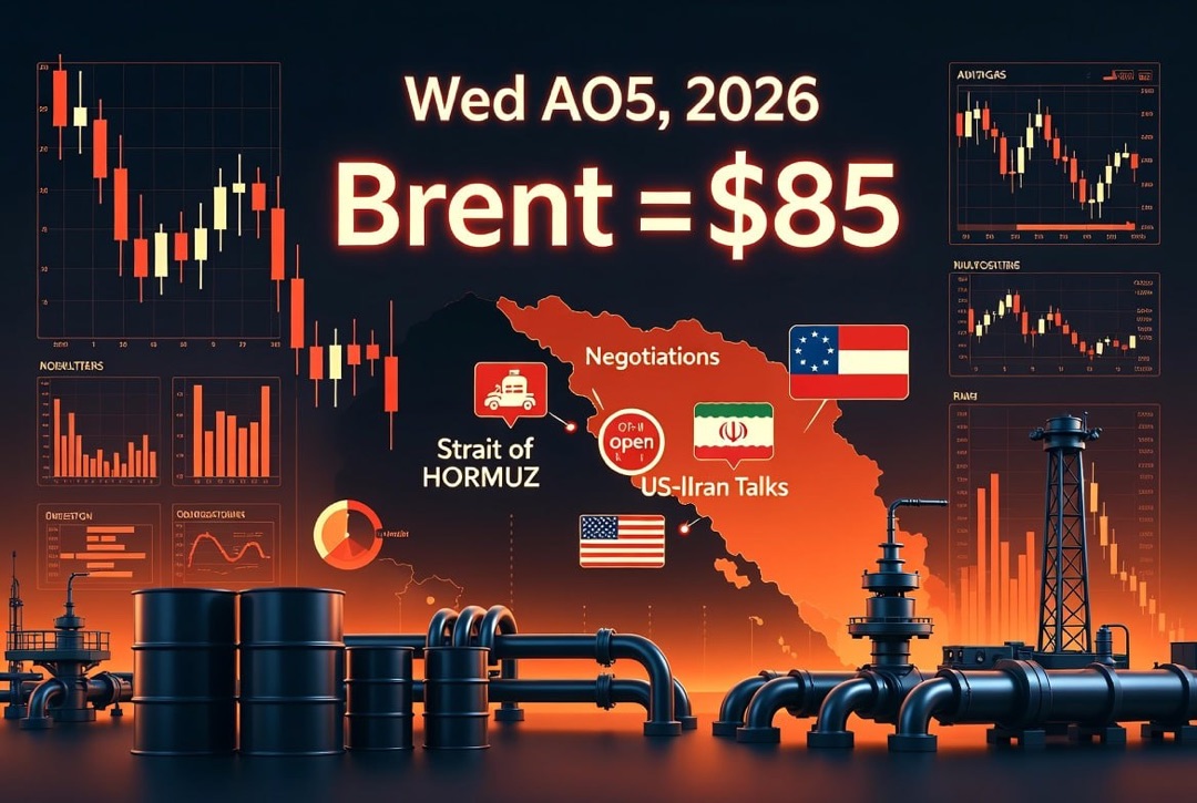 Oil and Gas News & Energy — Wednesday, August 5, 2026: US-Iran negotiations on the reopening of the Strait of Hormuz crashed oil, Brent balancing at $85