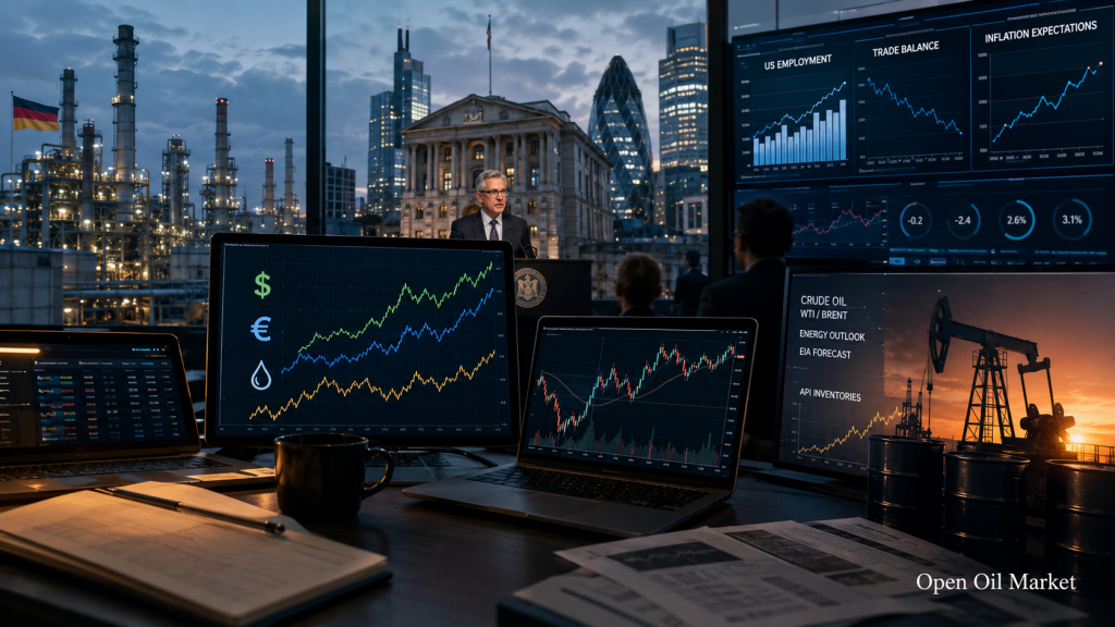 Economic Calendar and Company Reports on July 7, 2026: Germany, Bank of England, USA, and Oil