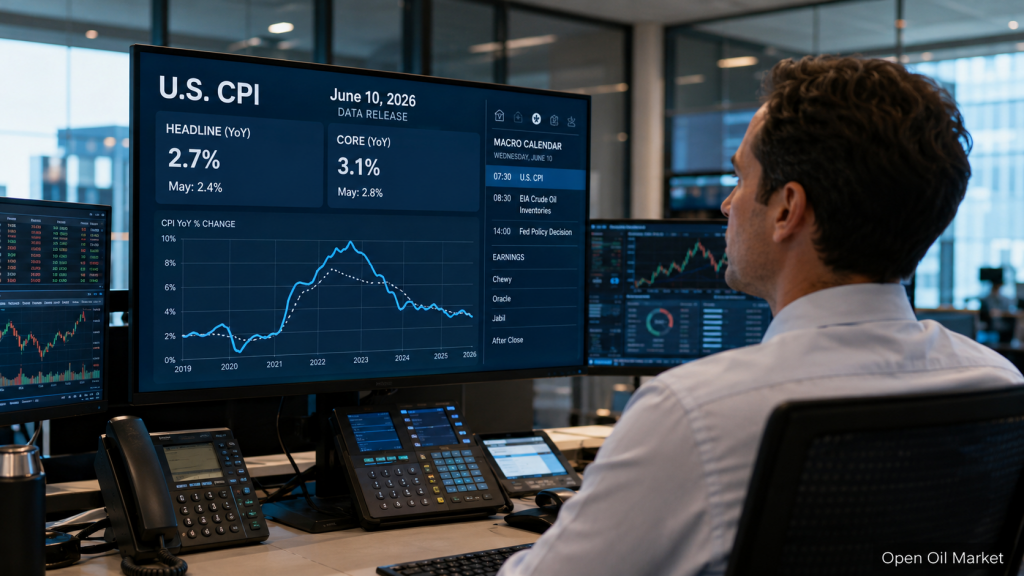 Economic Events and Corporate Earnings on June 10, 2026: U.S. CPI, Bank of Canada Rate Decision, and Oracle Report.