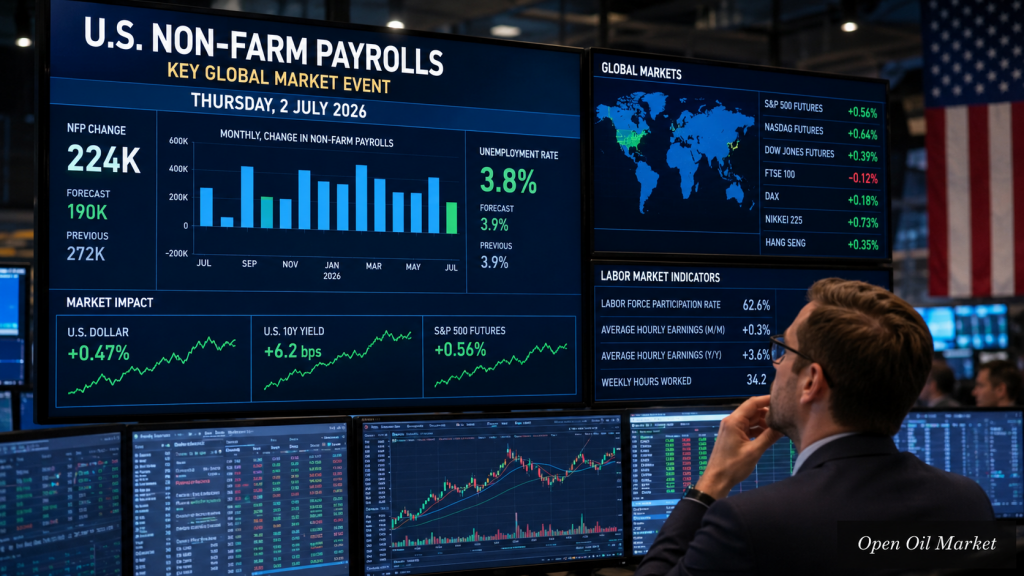 Economic Events and Corporate Reports - Thursday, July 2, 2026: US NFP, Unemployment, Financial Congress of the Bank of Russia, and EIA Gas Inventories